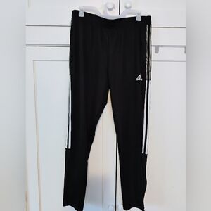 Adidas Black Joggers with White Accents